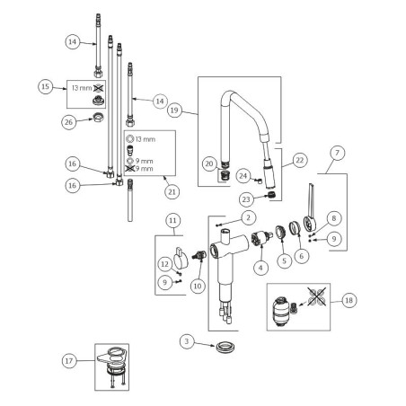 LINO-SA varaosat, kupari