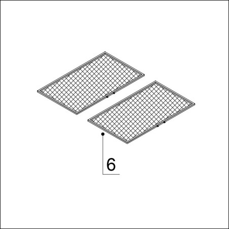 6) Grease filter 60 (versions 57045, 57043, 57048, 57049) (1pcs)