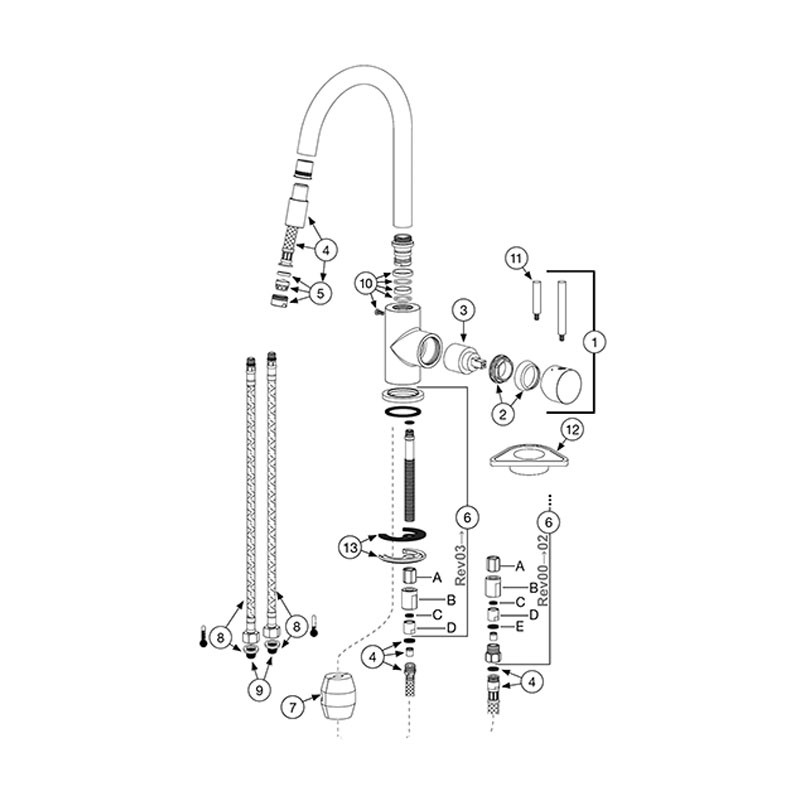 MIDA-S varaosat, Silgranit anthrazit/kromi