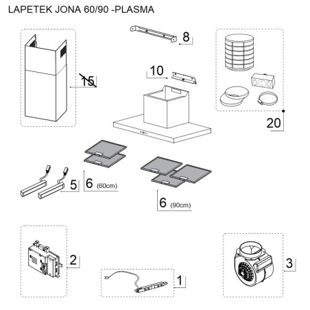 SPAREPARTS JONA 60/90-PLASMA