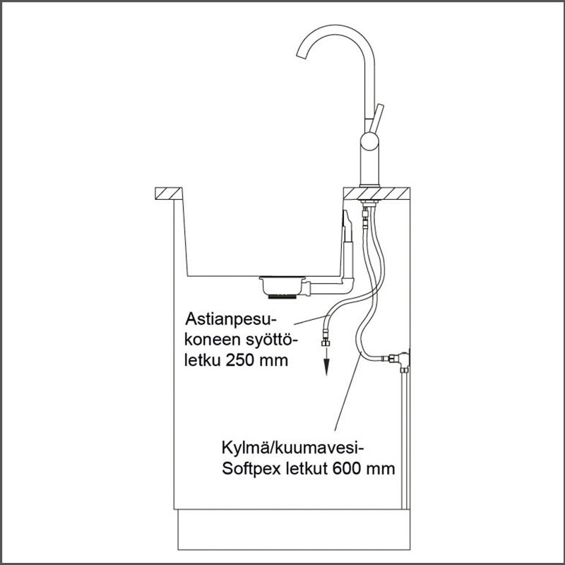 LAPETEK ROUND-A, chrome, dishwasher valve