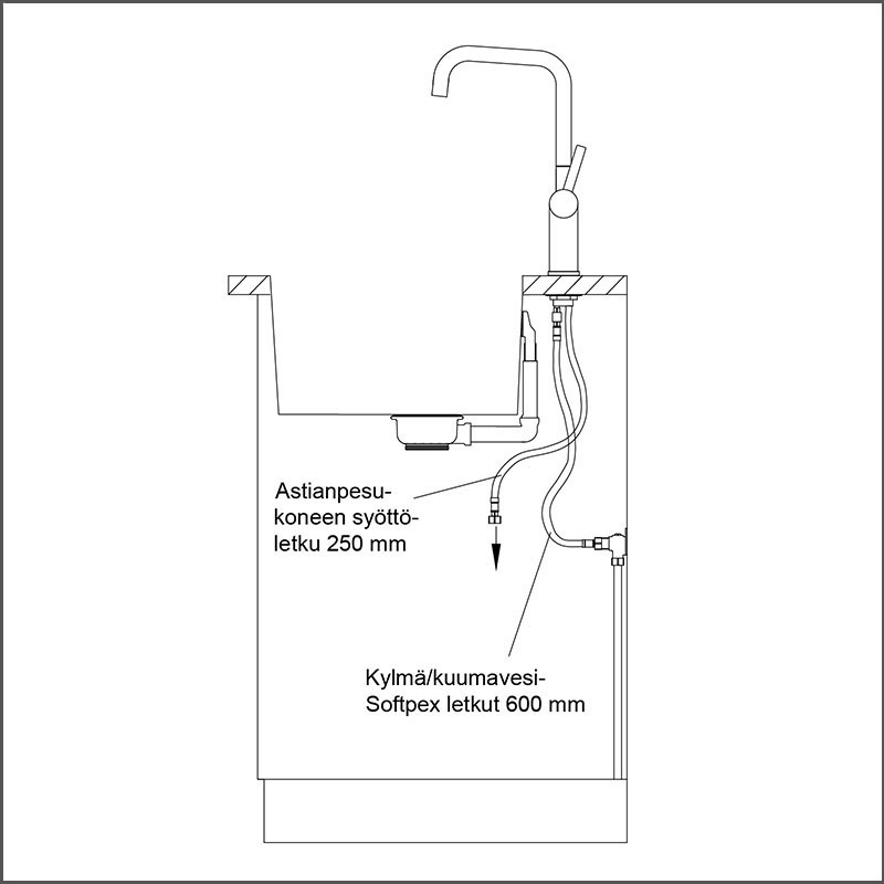 LAPETEK LINO-A, chrome, dishwasher valve