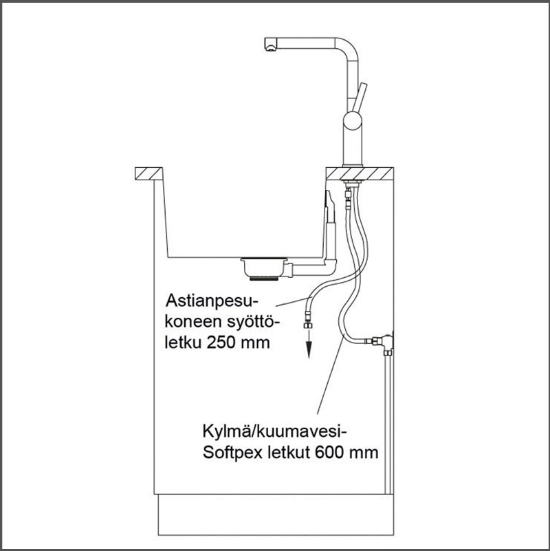 LAPETEK LEVEL-A, chrome, dishwasher valve