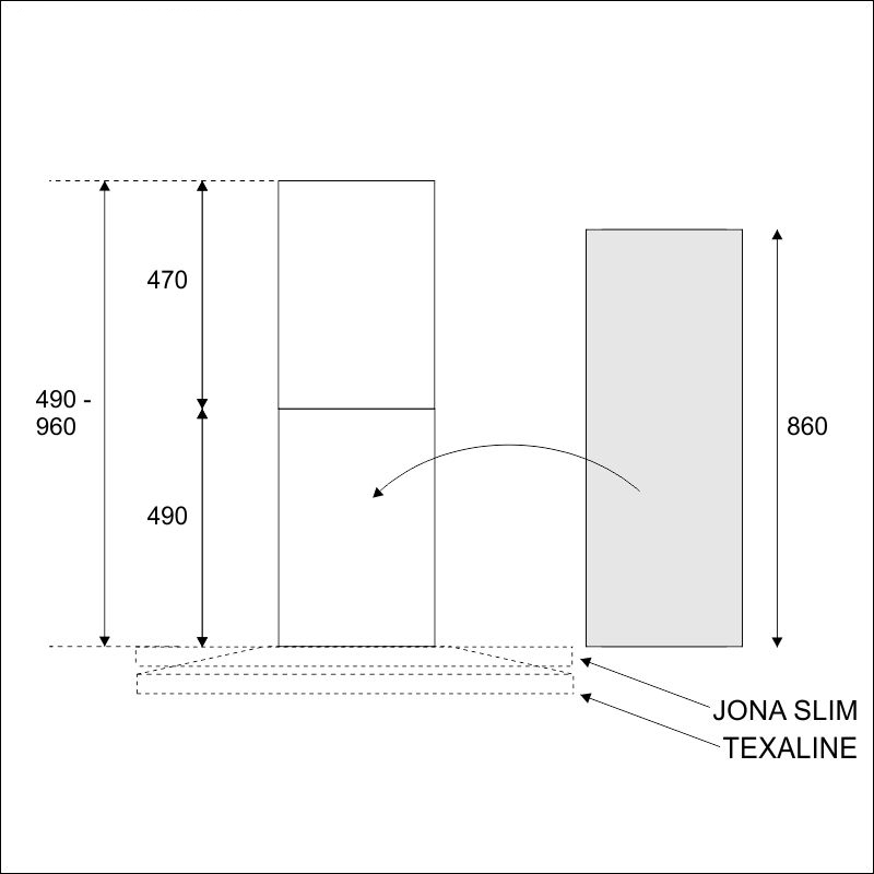 Extension chimney Jona Slim 60/90 black