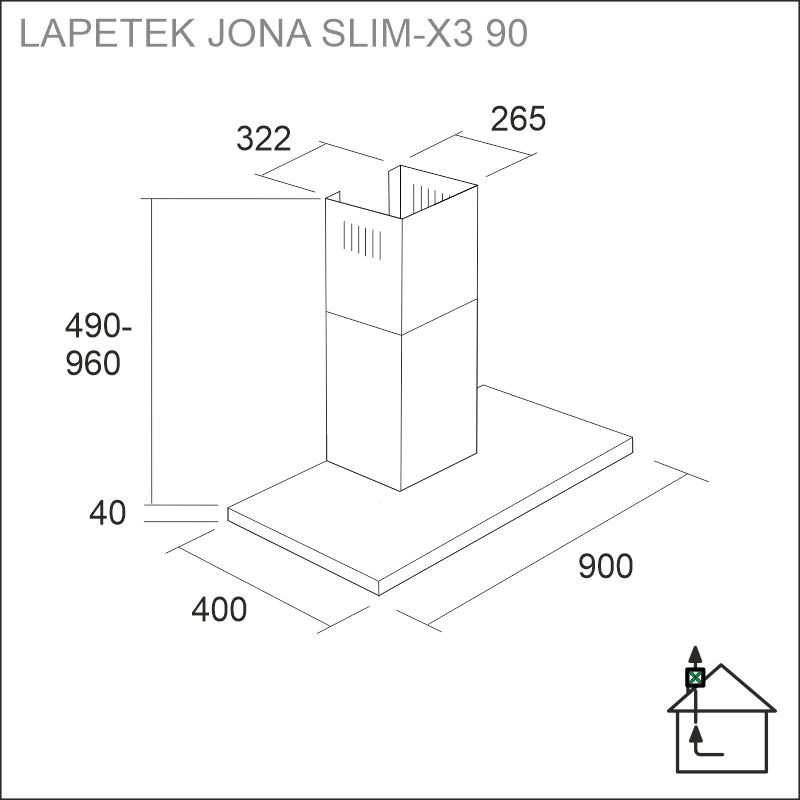 LAPETEK JONA Slim 90-ACX3 musta