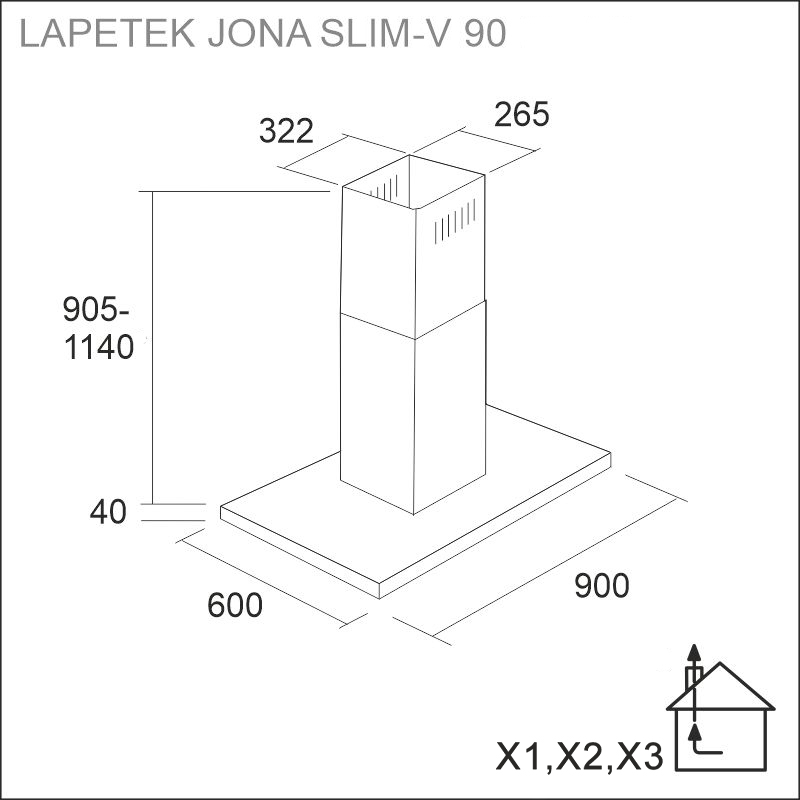JONA Slim-V 90-X2 black